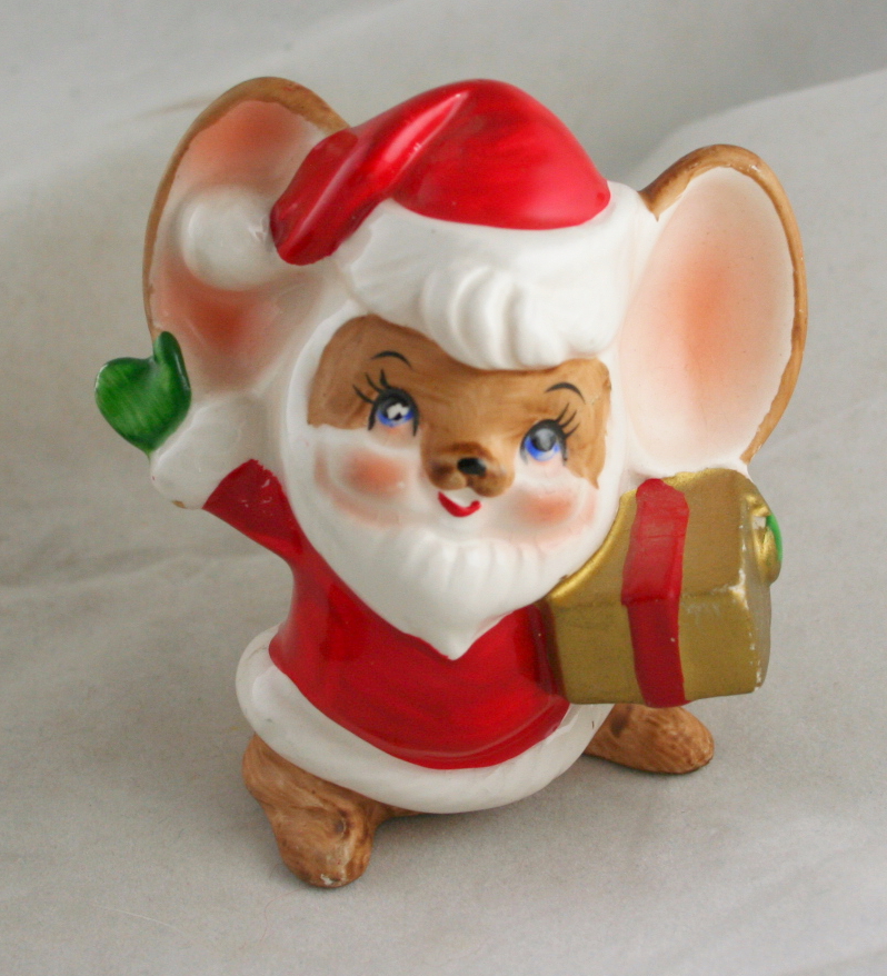 vintage christmas,Made in Japan,Santa,Mouse