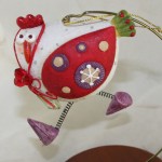 ornament,resin,chicken,wire spring legs