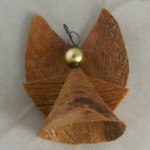vintage ornament,handcrafted,Hawaii,angel,coconut fiber